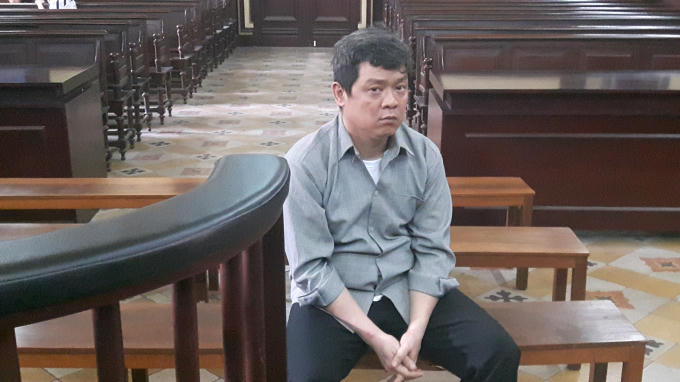 Bị cáo Trung tại phiên tòa.