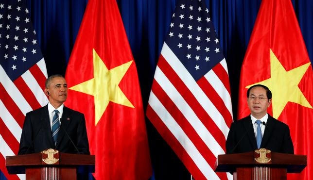 Chủ tịch nước Trần Đại Quang và Tổng thống Obama. (Ảnh: Reuters)