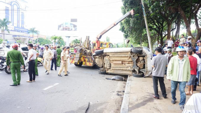 Hiện trường vụ TNGT.