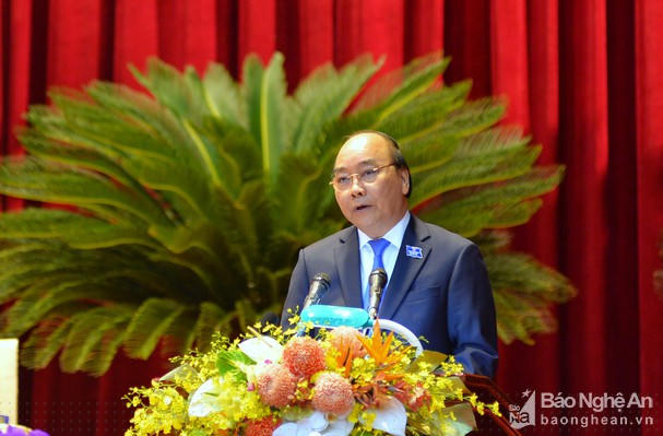 Thủ tướng Nguyễn Xuân Phúc phát biểu tại Đại hội. Ảnh: Thành Cường