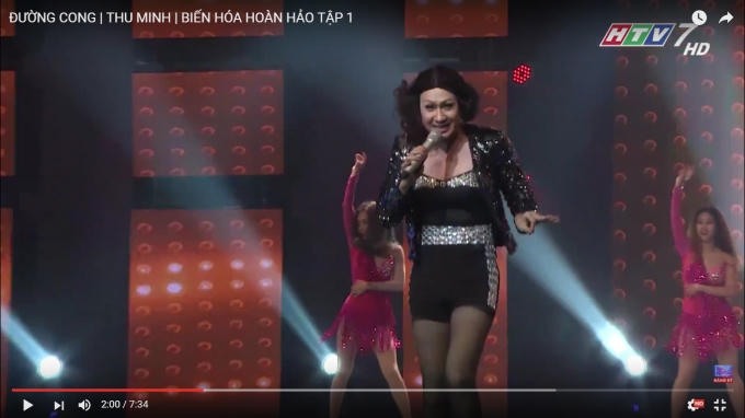 Tùng Lâm sexy trong hình tượng ca sĩ Thu Minh.