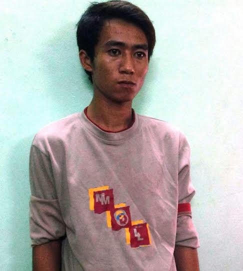 Đối tượng Lê Nhựt Tân tại cơ quan Công an.
