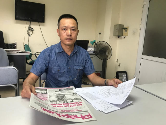 Ông Lương Văn Tòng trình bày tại Báo PLVN.