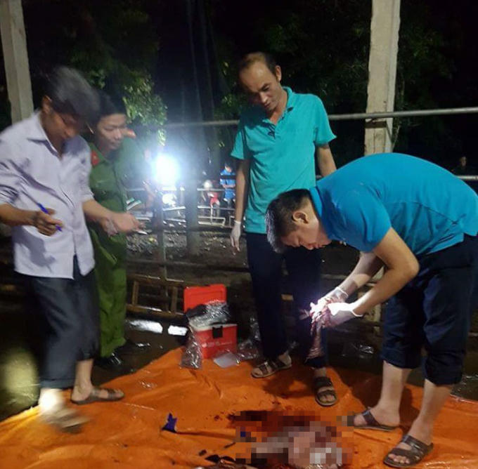 Chi cục Chăn nuôi - Thú y tỉnh Vĩnh Phúc lấy mẫu xét nghiệm và điều tra nguyên nhân.