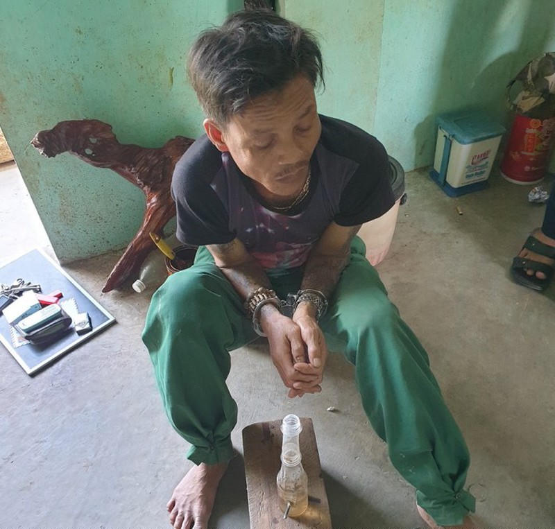 Đối tượng Nguyễn Văn Thành thời điểm bị bắt giữ