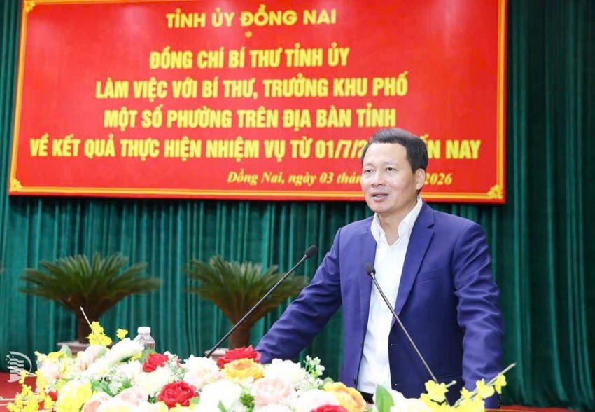Bí thư Tỉnh uỷ Đồng Nai Vũ Hồng Văn phát biểu tại buổi làm việc.