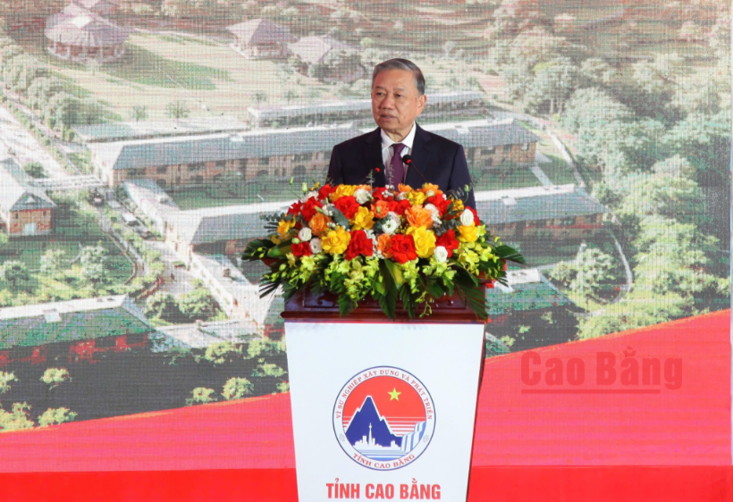 Tổng Bí thư Tô Lâm phát biểu tại buổi lễ.