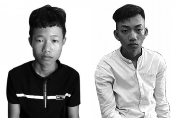 Đối tượng Huy và Trường tại cơ quan điều tra.