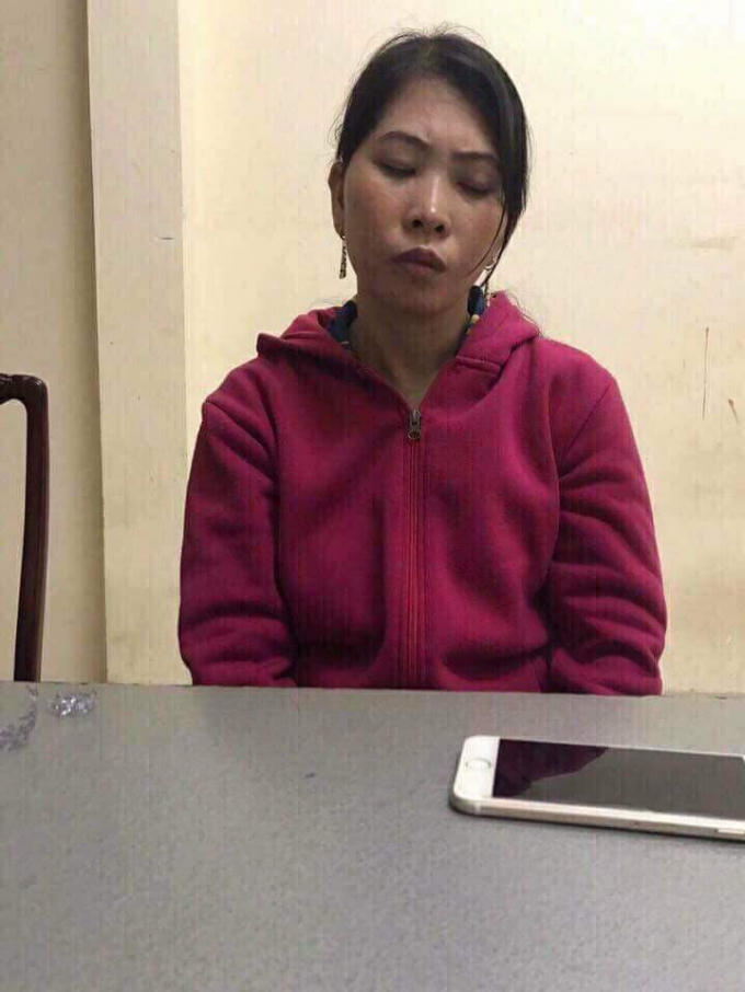 Nghi can Hoàng Thị Hồng Diễm tại cơ quan điều tra.