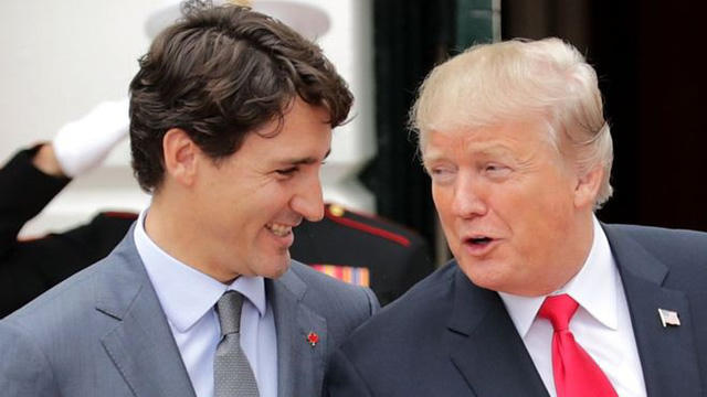 Tổng thống Mỹ Donald Trump và Thủ tướng Canada Justin Trudeau (Ảnh: Getty)