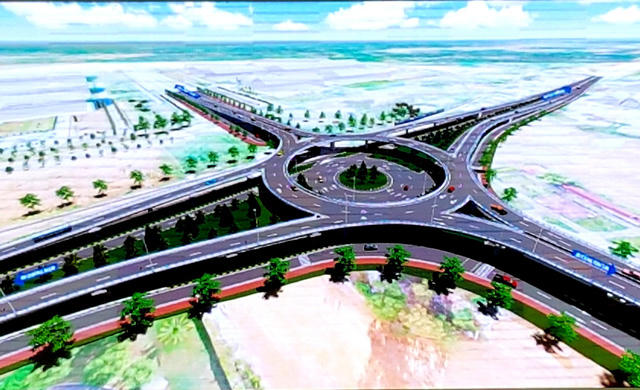 Phối cảnh nút giao Chu Lai tuyến đường cao tốc Đà Nẵng - Quảng Ngãi. Ảnh: Dân Trí