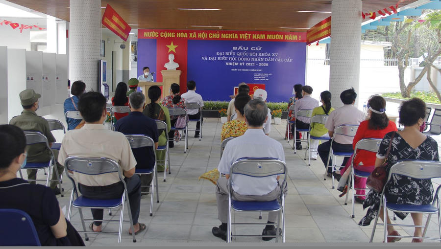Toàn cảnh buổi khai mạc bầu cử phường Giảng Võ