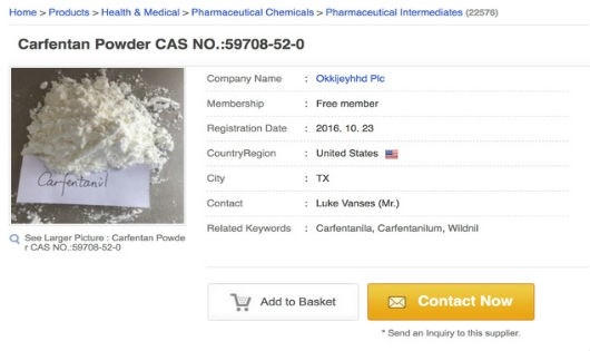 Carfentanil có thể dễ dàng mua qua mạng từ Trung Quốc. Ảnh: AP