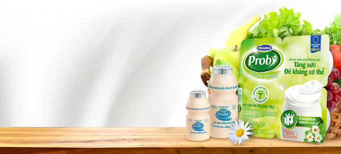 Probiotics được ứng dụng trong các sản phẩm sữa chua ăn và uống Probi của Vinamilk, đặc biệt dòng sản phẩm ít đường phù hợp với nhu cầu của các chị em phụ nữ.