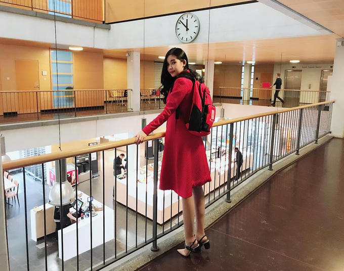 Hoa hậu Đại dương 2017 hiện đang ở Châu Âu để theo học chương trình Thạc sĩ Quản lý sự kiện quốc tế.