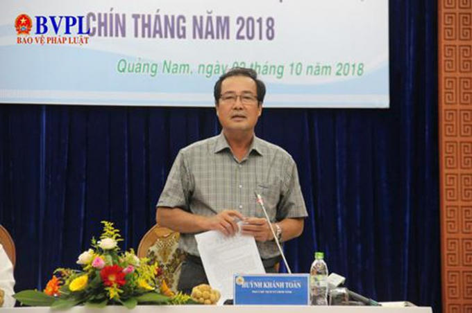 Ông Huỳnh Khánh Toàn - Phó chủ tịch UBND tỉnh Quảng Nam nói về các dự án BT trên địa bàn tại buổi họp báo ngày 2/10