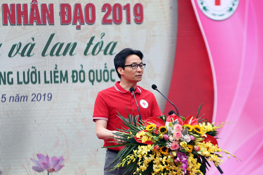 Phó Thủ tướng Vũ Đức Đam hy vọng hoạt động nhân đạo, tinh thần nhân đạo được thực hiện, lan tỏa mọi lúc, mọi nơi, mãi mãi. Ảnh: VGP/Đình Nam