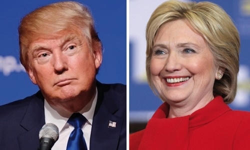 Tổng thống đắc cử Mỹ Donald Trump v&agrave; ứng vi&ecirc;n D&acirc;n chủ Hillary Clinton. (Ảnh: Getty)