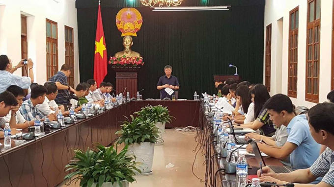 Cuộc họp thông tin về vụ các đối tượng ném chất bẩn vào thịt lợn tại Hải Phòng.