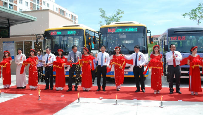 Lễ cắt băng khai trương bãi đỗ xe và tuyến xe bus TMF.