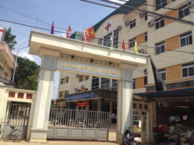 Bệnh viện Đa khoa Thạch Thất nơi xảy ra sự việc bác sỹ bị người nhà đánh bị thương.