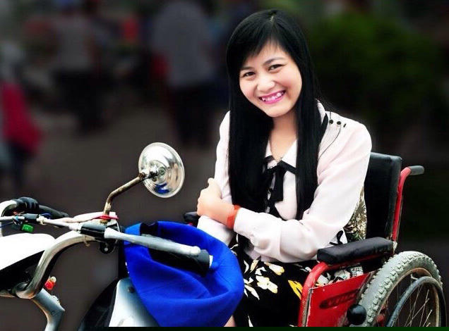 Phạm Thị Thắm, sinh năm 1991 là một người khuyết tật đầy nghị lực. Ảnh: NVCC