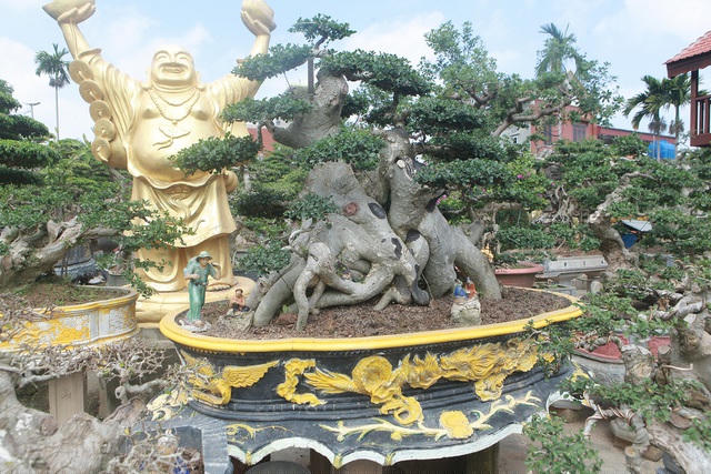 Tác phẩm “mẫu tử” có tuổi đời hàng trăm năm được ông Tỉnh tạo tác hơn 10 năm mới có bộ tay cành, dăm chi hoàn chỉnh