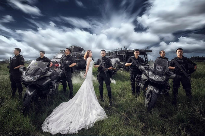 Bộ ảnh cưới độc nhất vô nhị làm xôn xao mạng xã hội Trung Quốc.Nguồn Sonu