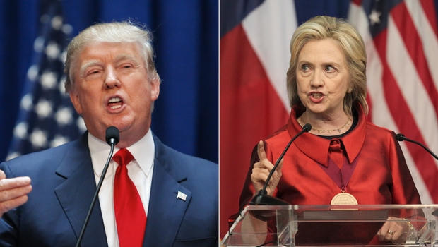 Tỷ phú Donald Trump và cựu Ngoại trưởng Mỹ Hillary Clinton. (Ảnh: DCWhispers)