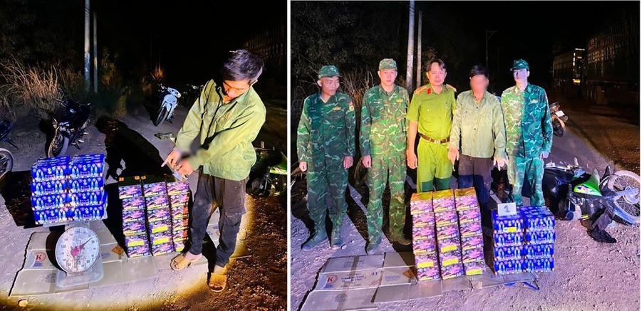 Đối tượng T.H.T cùng tang vật bị thu giữ. (Ảnh: CAĐN)