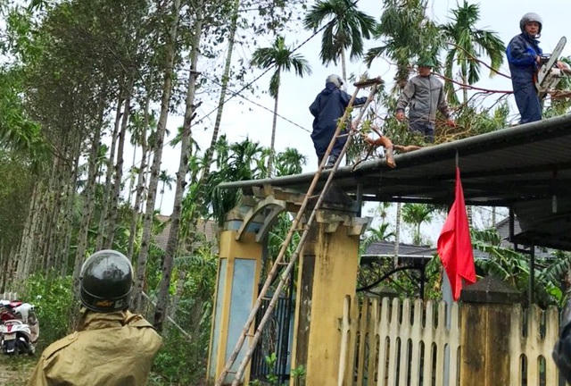 Cùng với đó là các lực lượng công an, quân đội, dân quân tự vệ dọn dẹp sau bão số 13. Qua ghi nhận ban đầu từ các huyện, thị xã và TP Huế, đáng mừng là không có người tử vong trong bão