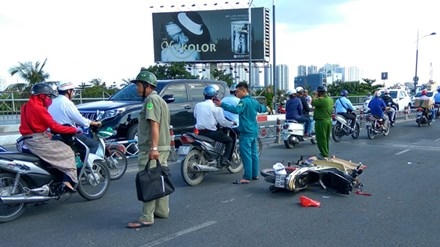 Hiện trường vụ tai nạn.