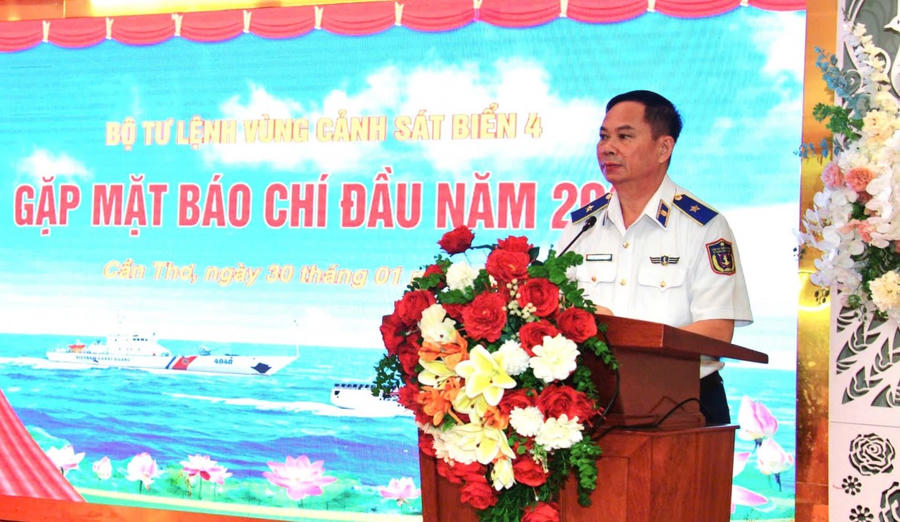 Thiếu tướng Nguyễn Văn Dũng - Chính ủy Bộ Tư lệnh Vùng Cảnh sát biển 4 - mong muốn năm 2026 công tác phối hợp tuyên truyền với báo, đài đi vào chiều sâu, góp phần lan tỏa những việc làm ý nghĩa, thiết thực cán bộ, chiến sĩ cảnh sát biển trong việc thực hiện bảo vệ chủ quyền biển đảo phía Tây Nam Tổ quốc