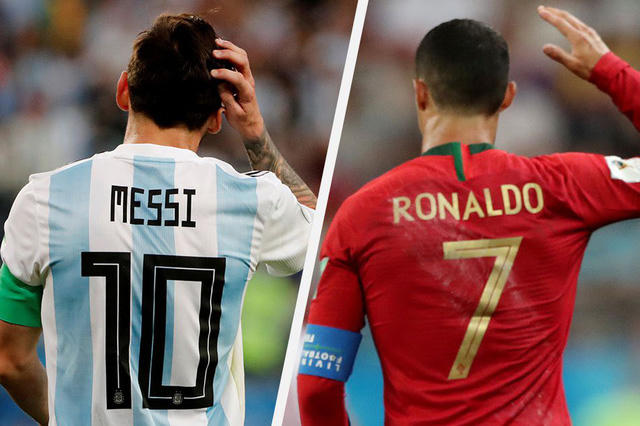 Phong độ Messi (trái) và CR7 đang đi theo chiều ngược nhau