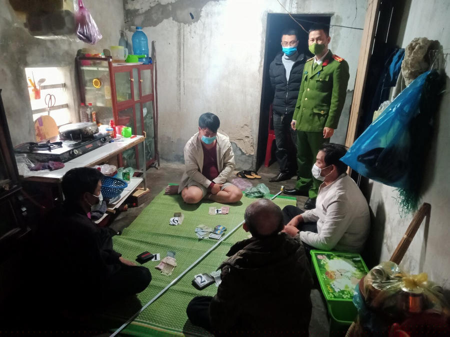 Hiện trường vụ đánh bạc.