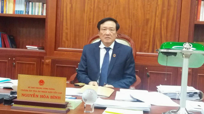 Ông Nguyễn Hòa Bình, Bí thư Trung ương Đảng, Chánh án Tòa án nhân dân tối cao (Ảnh: Ly Ly).