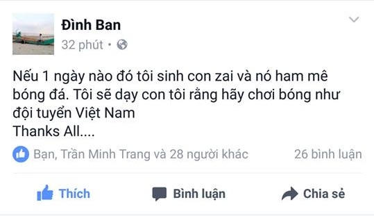 Người hâm mộ tự hào trước đội bóng quốc gia.