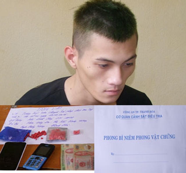 Đối tượng Nguyễn Danh Tú bị bắt giữ tại cơ quan cảnh sát điều tra. (Ảnh: Công an Thanh Hóa cung cấp)