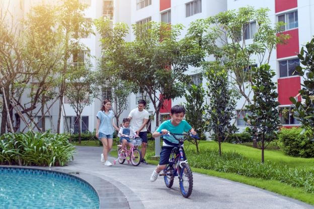 Celadon City được thiết kế các làn đường nội khu dành riêng cho xe hơi, xe đạp hay đi bộ.