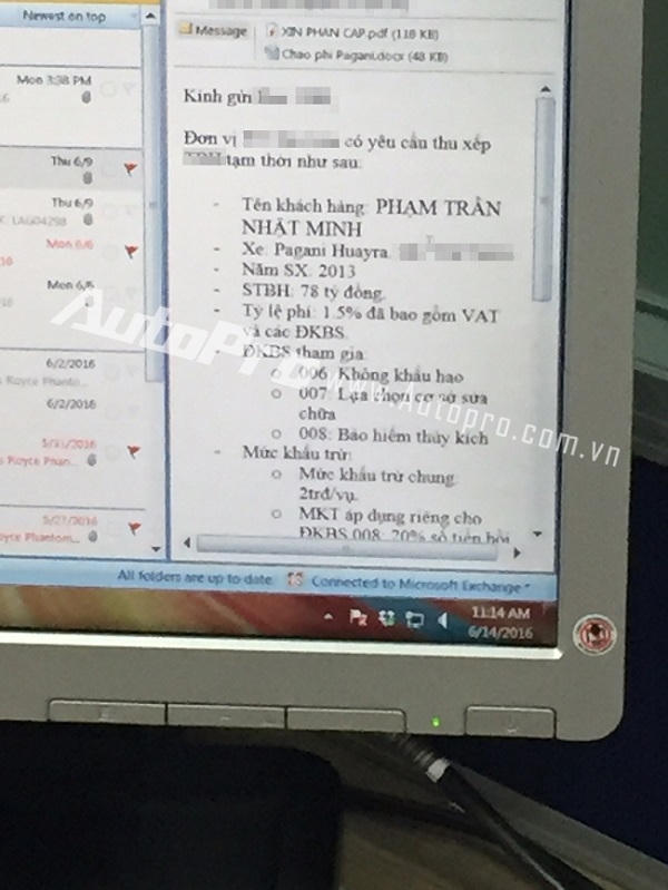 Khách hàng trong hợp đồng mua bảo hiểm cho chiếc siêu xe Pagani Huyara có giá 78 tỷ Đồng có tên Phạm Trần Nhật Minh, trùng hợp với đại gia Minh "Nhựa".