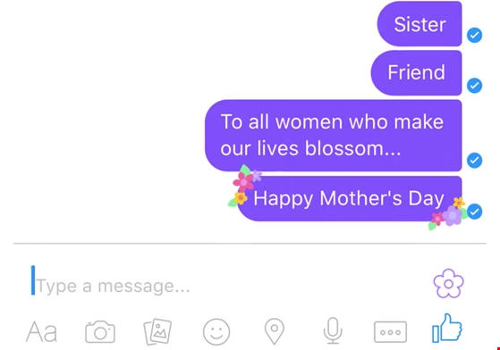 Hiệu ứng mới tại Facebook Messenger mừng "Ngày của Mẹ".