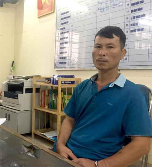 Đối tượng Hà Văn Hiền tại cơ quan Công an.