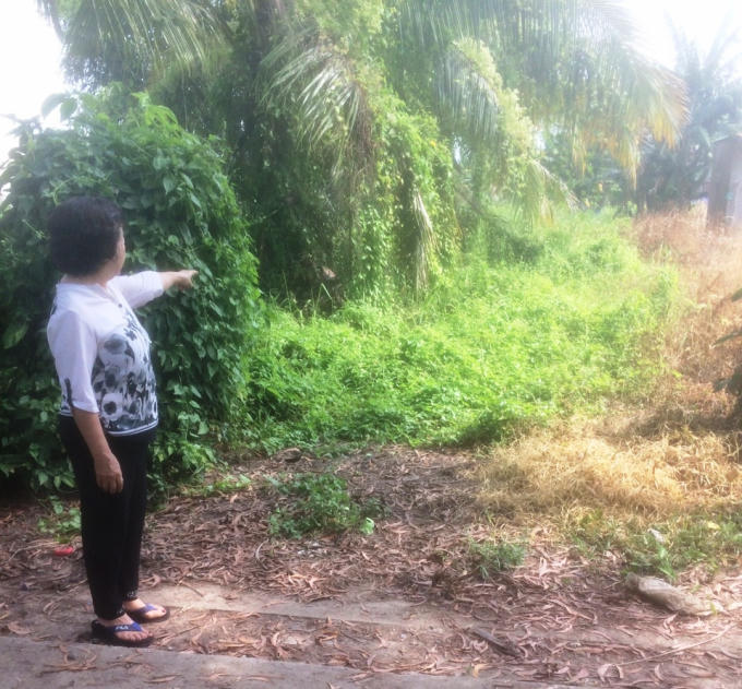 Phần đất bà Nga là con đường cũ đang xảy ra tranh chấp.