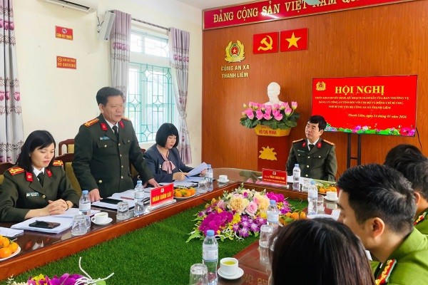 Hội nghị triển khai Quyết định, Kế hoạch giám sát của Ban Thường vụ Đảng ủy Công an tỉnh tại Công an xã Thanh Liêm.