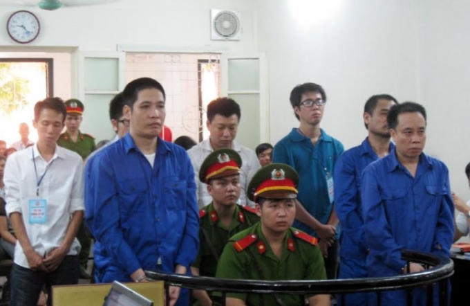 Các bị cáo tại tòa.