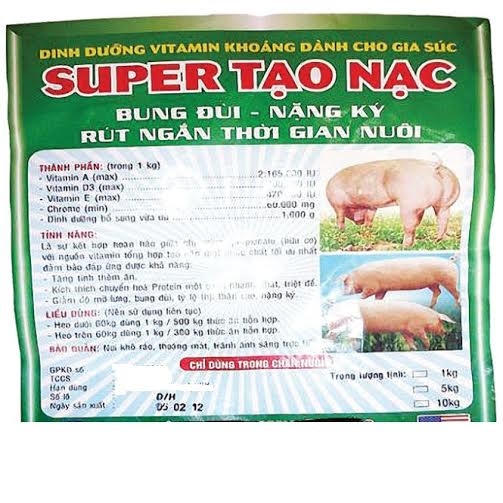 Bao bì một gói thuốc tạo nạc được bán trên thị trường.