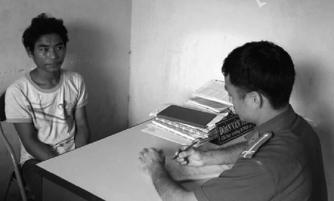 Đối tượng Đoàn Văn Út tại cơ quan chức năng.