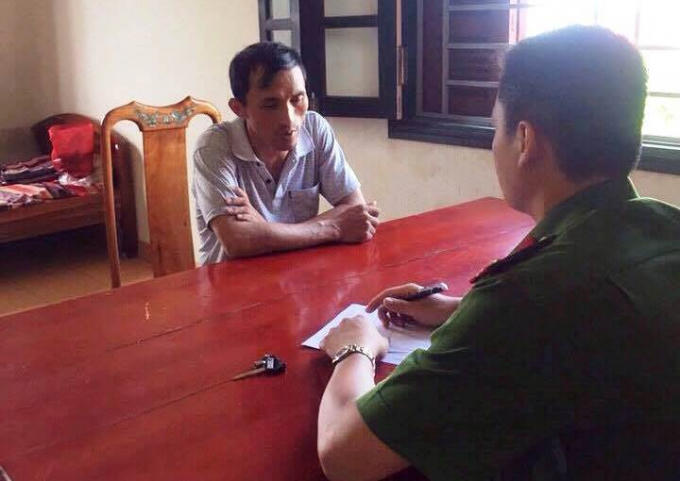 Đối tượng Nguyễn Đình Hải tại cơ quan điều tra.