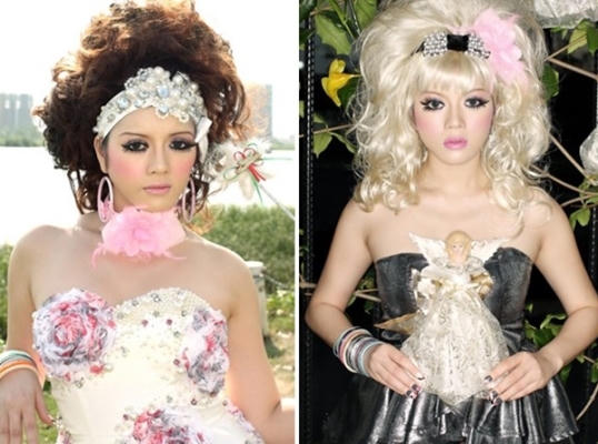 Lý Nhã Kỳ thời mới bước chân vào làng giải trí luôn chuộng phong cách ăn mặc, trang điểm sến sẩm.
