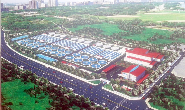 Nhà máy xử lý nước thải với công suất 270.000 m3/ngày đêm.